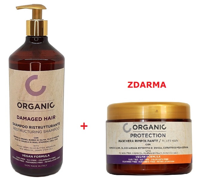 Šampon Organic pro poškozené vlasy + Maska Organic Protection ZDARMA