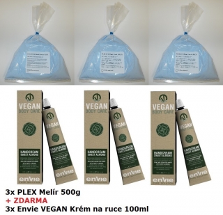 SPECIÁLNÍ NABÍDKA 3x PLEX Melír 500g + 3x Envie VEGAN Krém na ruce 100ml ZDARMA